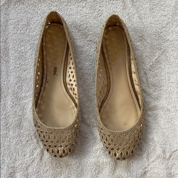 Dollhouse Perforated Golden Flats